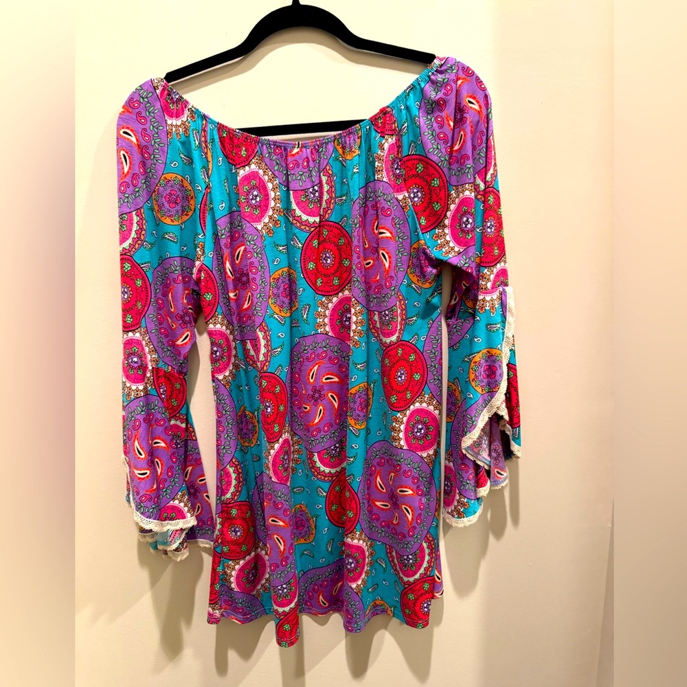 Colorful Women's Off-Shoulder Top